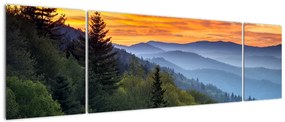 Obraz - Czerwone chmury w górach (170x50 cm)