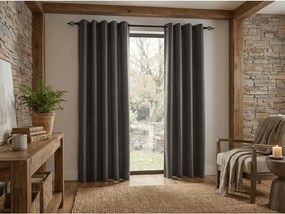 Zasłona zaciemniająca DUNES VELVET 140x250 cm, ciemnoszara Zawieszanie: Taśma z wiązaniami
