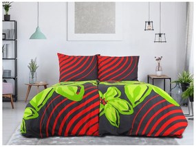PrzytulneMieszkanie.pl PrzytulneMieszkanie.pl Bawełniana pościel FLOERIC czerwona-zielona Rozmiar pościeli: 70 x 90 cm | 140 x 200 cm