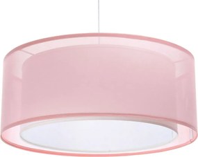 Różowa lampa wisząca z dwuczęściowym abażurem - S436 K4-H31