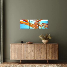 Obraz - Splecione linie, abstrakcja (z zegarem) (90x30 cm)