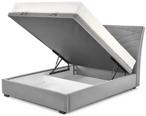 Łóżko CONTINENTAL 1 VELVET 160x200 szare HALMAR
