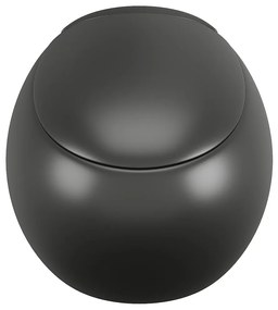 Toaleta podwieszana z czarnej matowej ceramiki - HURO II