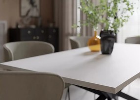 Nowoczesny stół do jadalni Morezi 185 cm z czarnymi metalowymi nogami, blat płyta laminowana