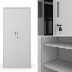 Szafa biurowa na dokumenty Jan Compact 80x40x175 cm, kolor szary