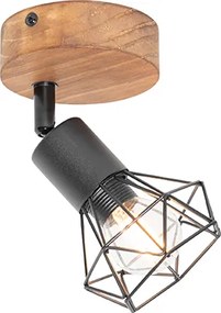 Industrialny reflektor czarny z obrotowym i pochylnym drewnem - Mosh