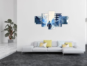 Obraz - Samuraj, akwarela (125x70 cm)