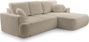 Masseno Narożnik FILO z funkcją spania i pojemnikiem na pościel Narozniki L, Rozkładana sofa - Beżowy, CORAL 50