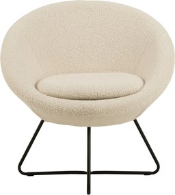 Kremowobiały fotel ze sztucznej wełny Actona Center