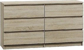 Komoda Malwa M6/140 | Dąb Sonoma | 138x40x75 cm | 6 Szuflad