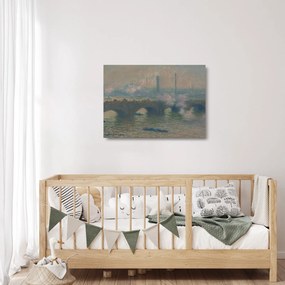 Obraz na szkle - Claude Monet, Waterloo Bridge, Gray Day, reprodukcje (70x50 cm)