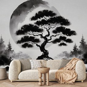 Fototapeta - Czarno-bonsai (196x136 cm)
