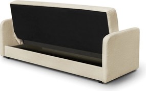 Sofa z Funkcją Spania PORTO Wersalka Dwuosobowa Rozkładana Jasnobeżowa Boucle Nowoczesna do Salonu