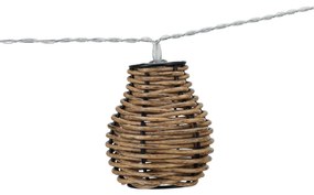 Girlanda świetlna z rattanowymi lampionami