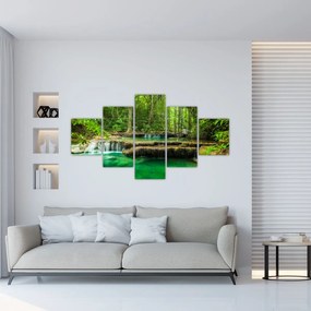 Obraz - Zielony wodospad (125x70 cm)