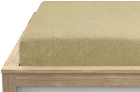 PrzytulneMieszkanie.pl Kremowe prześcieradło frotte 90 x 200 cm