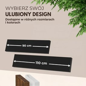Półka ścienna FIGO + z konsolą, 110cm, czarna Casaria