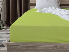 PrzytulneMieszkanie.pl Jersey prześcieradło BASIC jasnozielone 90 x 200 cm