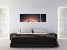 Obraz nocnego nieba z górą (170x50 cm)