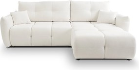 Masseno Narożnik MODA z funkcją spania i pojemnikiem na pościel Narozniki L, Rozkładana sofa - Kremowy, SICURO 60
