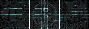 Obraz - Interfejs technologiczny (z zegarem) (90x30 cm)