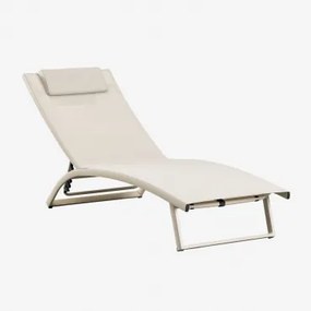 Leżak Aluminiowy Z Poduszką Dulem Kremowa Tapioca - Sklum