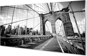 Panel szklany do Kuchni Most na Tle Wieżowców