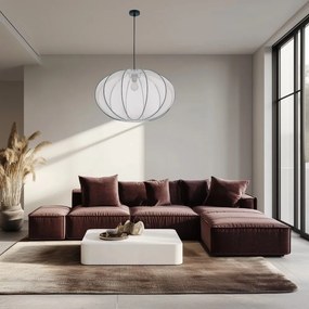 Biała lampa wisząca z tekstylnym kloszem ø 60 cm Mellow – Candellux Lighting