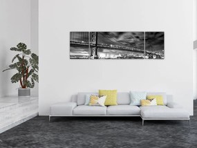 Obraz - Most Benjamina Franklina, Filadelfia, czarno  -biały (170x50 cm)