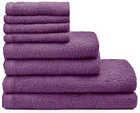 Fioletowe bawełniane ręczniki szybkoschnące/frotte zestaw 8 szt. Quick Dry – Catherine Lansfield