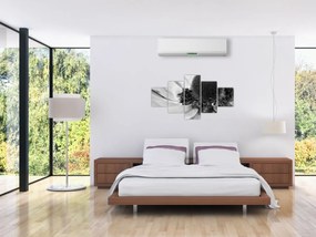 Obraz - Kwiat w czerni i bieli (125x70 cm)