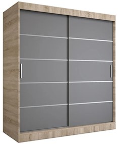 Szafa przesuwna dąb sonoma + antracyt 180 cm N0-N21