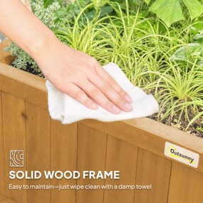 Outsunny Skrzynka na Rośliny z Rusztem i Dachem, Skrzynka na Kwiaty, Wysoka, Wodoodporna, Drewniana, 90 x 45 x 183 cm, Żółta