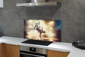 Panel szklany do Kuchni Mężczyzna w Tańcu z Dymem