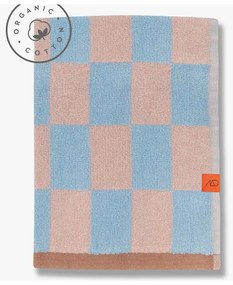 Niebiesko-różowy ręcznik kąpielowy z bawełny organicznej 70x133 cm Retro – Mette Ditmer Denmark