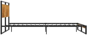 Czarne industrialne łóżko z metalu 120x200 cm - Zana