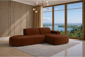 Narożnik Cursal Atelier, tkanina Salvador, Ciemnobrązowy, Prawy