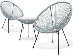 Zestaw mebli ogrodowych Acapulco 2 krzesła + stolik SZARY