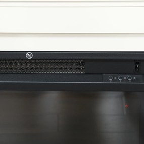HOMCOM Kominek elektryczny, realistyczne płomienie w 12 kolorach, 5 poziomów jasności, pilot, timer, czarny