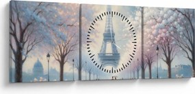 Obraz - Obraz z Paryża (z zegarem) (90x30 cm)