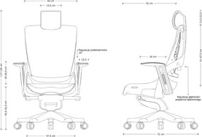 Fotel ergonomiczny Wau 2, zgodny z normą BHP, biały elastomer