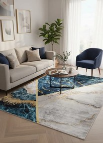 Prostokątny dywan do salonu w stylu glamour B8-N06