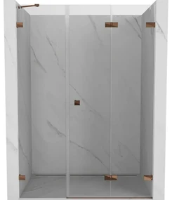 Mexen Lunar-F drzwi prysznicowe składane prawe 115 cm, transparent, różowe złoto - 836S-115-050-60-00-P
