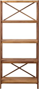 Regał z litego drewna dębowego w naturalnym kolorze 70x161 cm X-Shelf – Unique Furniture