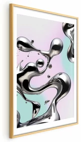 Plakat Metaliczne Płynności 60x90 cm z ramą złotą z marginesem ARTGEIST B