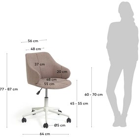 Jasnoróżowe krzesło biurowe Kave Home Einara