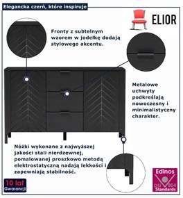Elegancka czarna komoda w jodełkę W0-N00