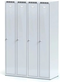 Metalowa szafka ubraniowa S7, 2-drzwiowa, 1800 x 600 x 500 mm, demontaż, zamek obrotowy, drzwi niebieskie