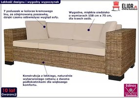 Kanapa rattanowa 3-osobowa Letsa 3C