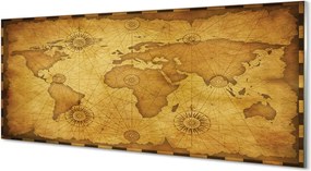 Szklany Panel Mapa z Efektem Nadpalenia